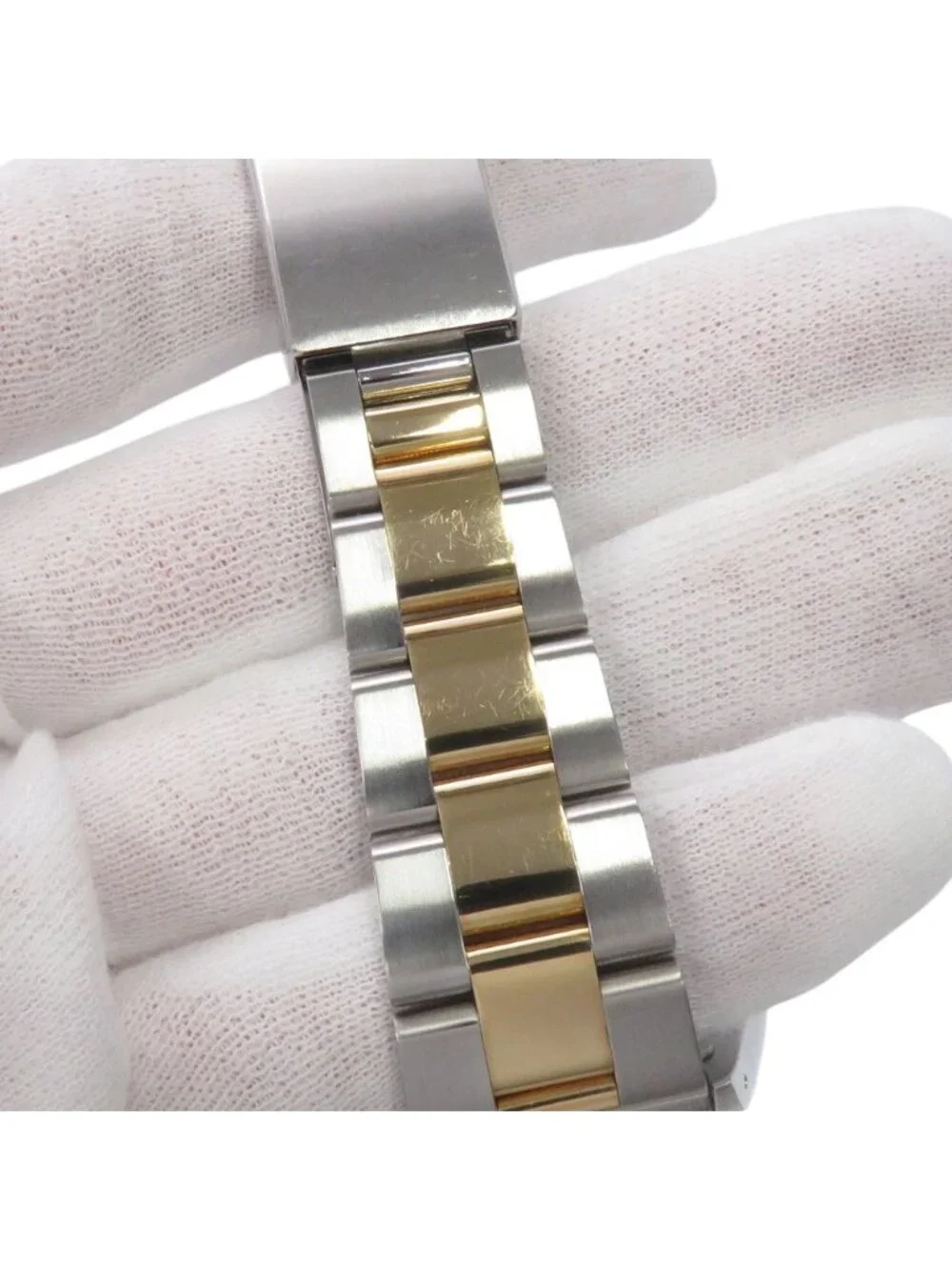 Rolex Oyster Perpetual SS 18k Yellow Gold Number Watch Champagne Dial